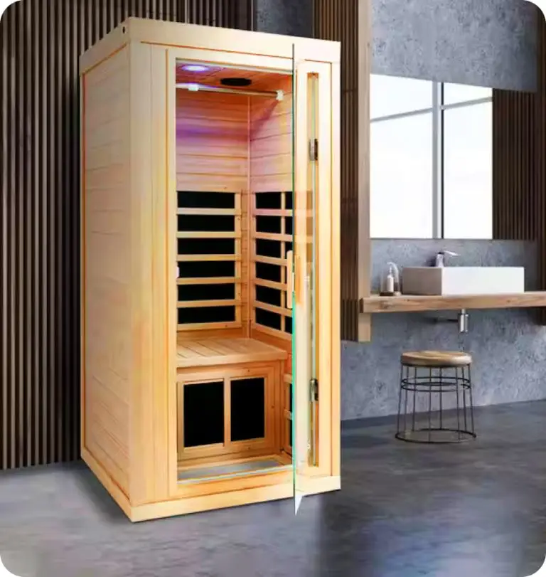 Salt cave sauna installed in a bright room