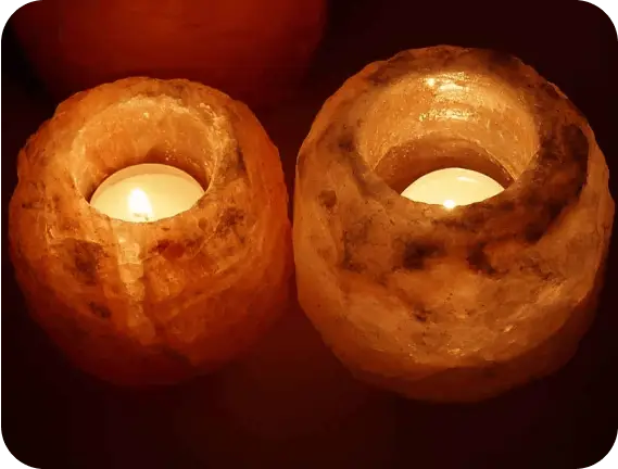 Pair of himalayan salt tea lights