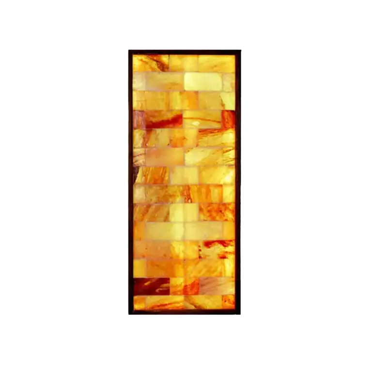 2 foot by 5 foot vertical Himalayan salt wall panel with integrated LED backlight by SpiritualQuest, ideal for spa and home wellness décor
