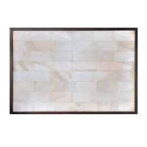 3x4 rare white Himalayan salt brick wall glowing with full spectrum LED in luxury spa