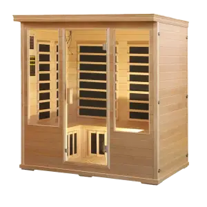 Chorus 4 person full spectrum carbon fiber infrared Himalayan salt cave sauna for group detox and ion therapy.