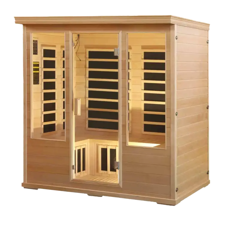 Chorus 4 person full spectrum carbon fiber infrared Himalayan salt cave sauna for group detox and ion therapy.