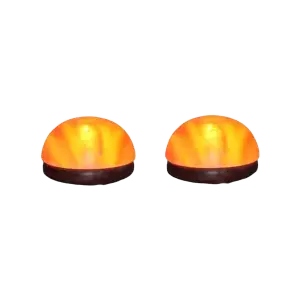 pair of Himalayan salt dome foot detox lamps