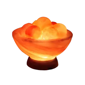 Abundance Bowl Salt Lamp with Healing Massage Balls
