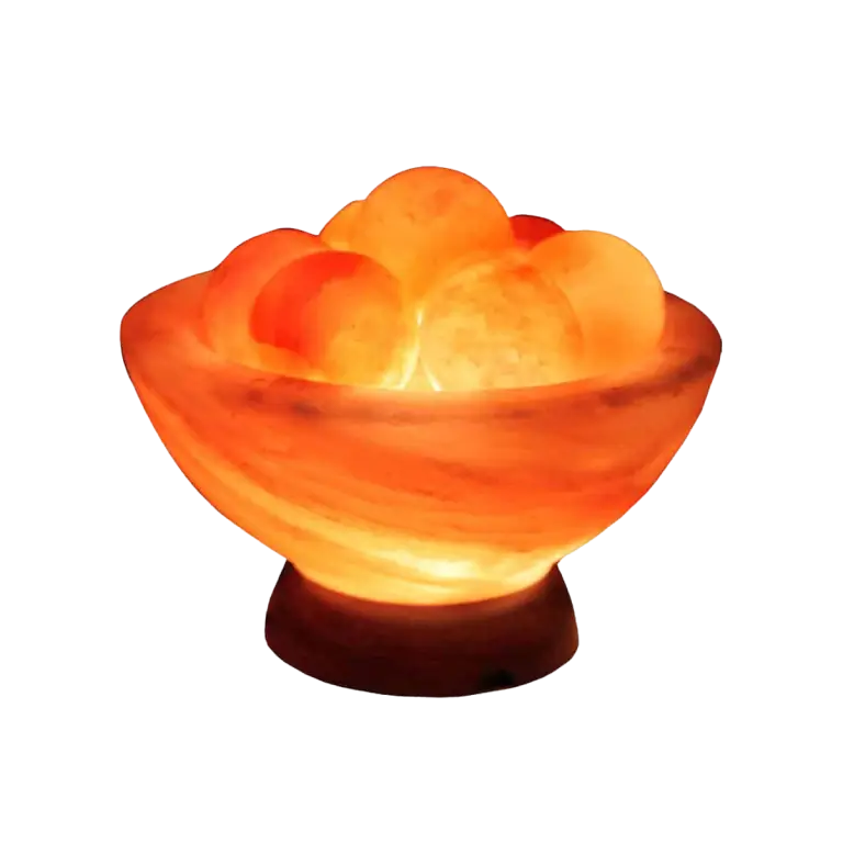 Abundance Bowl Salt Lamp with Healing Massage Balls