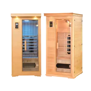 SPA PACK: Two executive single person full spectrum infrared salt cave saunas with salt panels, perfect for home or commercial wellness setups