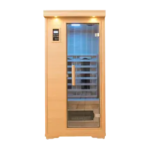 Executive one person full spectrum infrared salt cave sauna with FREE 5G Harmonizer, chromotherapy lights, and low EMF desig