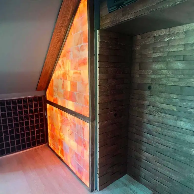 Custom salt wall with backlight