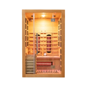 Maverick infrared combo sauna featuring full spectrum infrared heaters and hot stone traditional