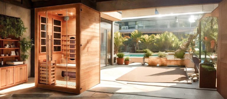 Maverick Full Spectrum Sauna With Traditional Sauna All-In-One in use
