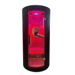 Rocket Sauna luxury full spectrum infrared sauna with professional-grade red light therapy panels and mobile app controls for enhanced wellness